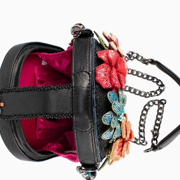 Mary Frances Handbag - Bella Noche Sugar Skull Beaded Floral Crossbody Handbag - Picture 3 of 5